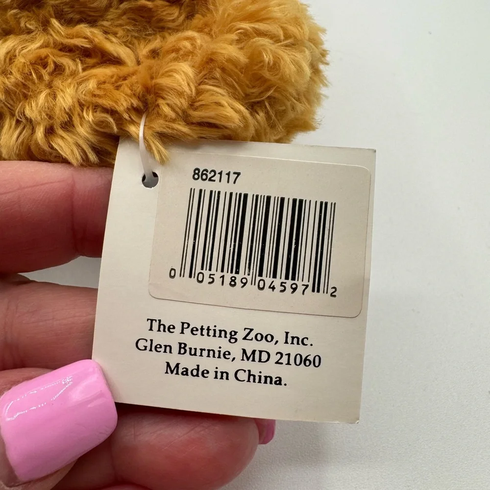 Petting Zoo 1994 16” Curly Haired‎ Plush Teddy Bear NWT